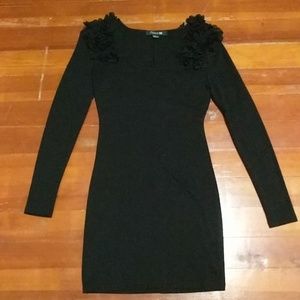 Black dress with flowered shoulders